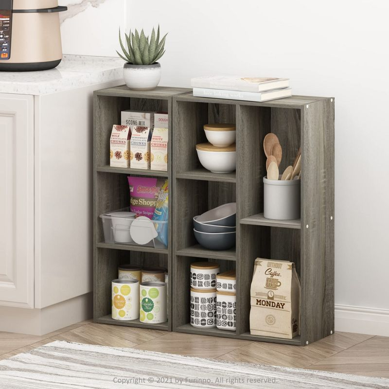 Furinno 3-Tier Easy Assembly Ultility Shelf Open Bookcase Dispaly Organizer,French Oak