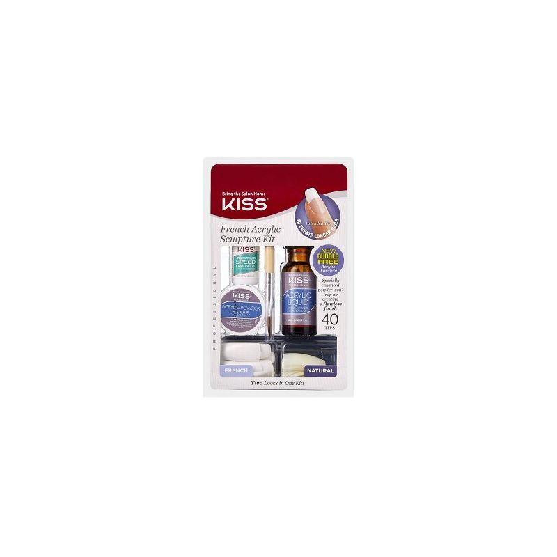 KISS Acrylic French Manicure Fake Nails Sculpture Kit - Natural - 40ct