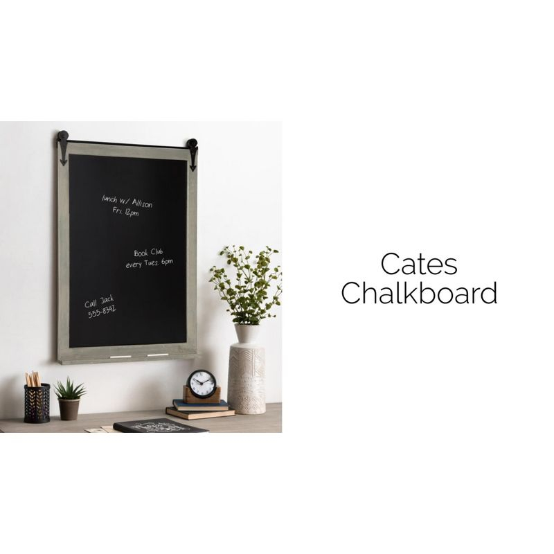21.5" x 2" Cates Barn Door Wood Framed Chalkboard Rustic Brown - Kate and Laurel