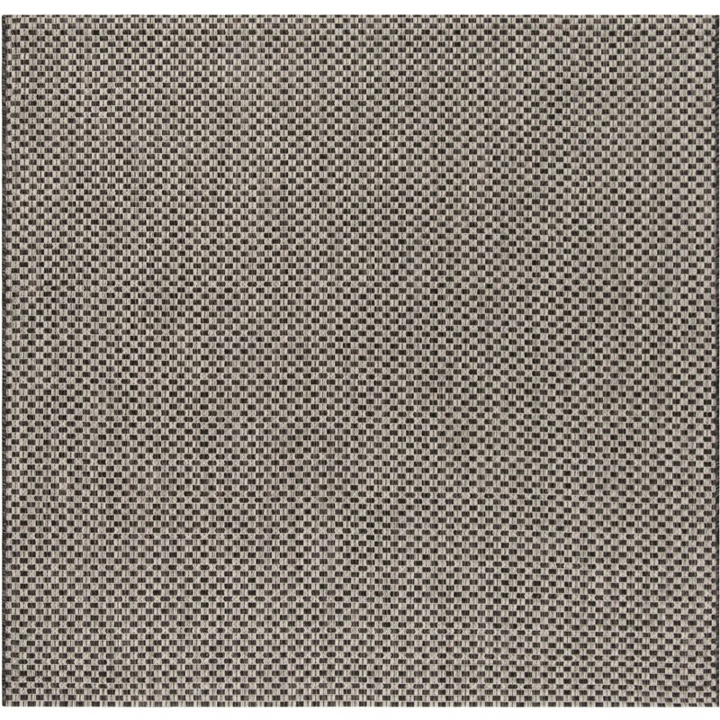 Courtyard CY8653 Power Loomed Indoor and Outdoor Area Rug - Black/Light Grey - 4'x4' - Safavieh