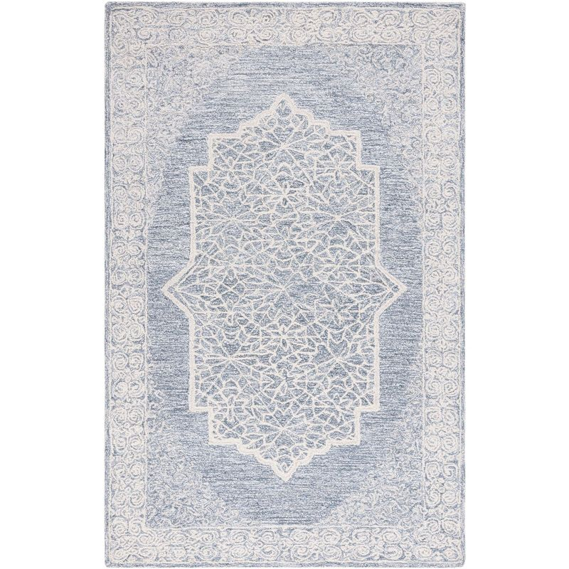 Abstract ABT352 Hand Tufted Area Rug - Ivory/Blue - 4'x6' - Safavieh.