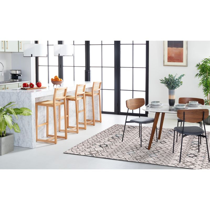 Amsterdam AMS108 Power Loomed Indoor Area Rug - Light Grey/Brown - 9'x9' - Safavieh