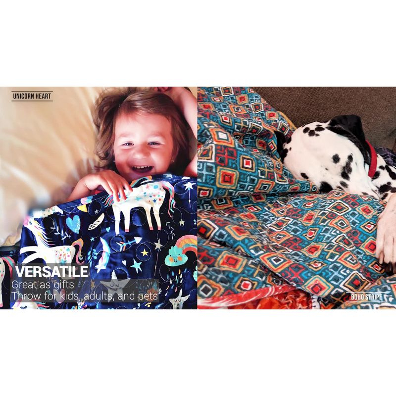 50"x60" Farmhouse Striped Throw Blanket Navy - Lush Décor: Reversible, Cotton, Cozy