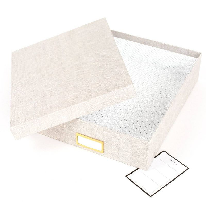Sugar Paper Essentials Paper File Box Flax: File Organizer & Storage Bin, Beige Paperboard, 13.625" x 10.125" x 3.375"