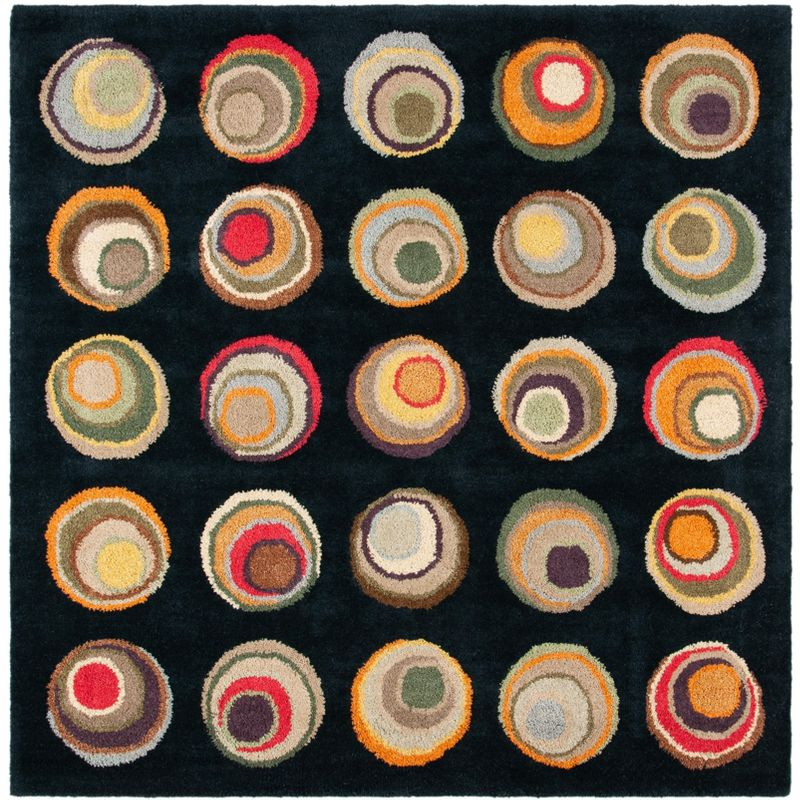 Soho SOH921 Hand Tufted Indoor Area Rug - Black/Multi - 8'x8' - Safavieh