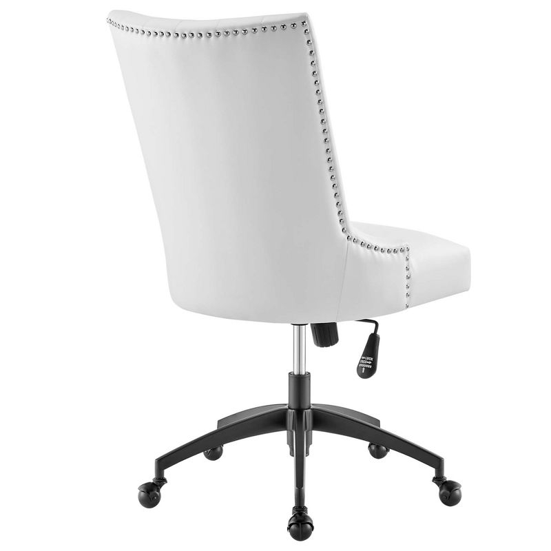 Modway EEI-4577-BLK-WHI Empower Channel Tufted Vegan Leather Office Chair, Black White