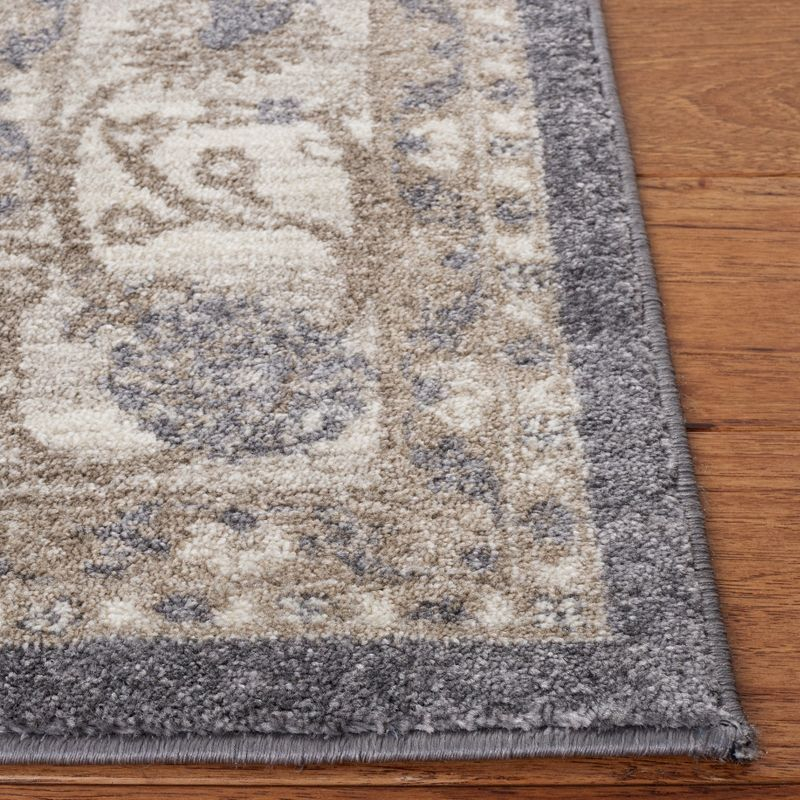 Sofia SOF378 Power Loomed Indoor Area Rug - Dark Grey/Beige - 4'x5'7" - Safavieh