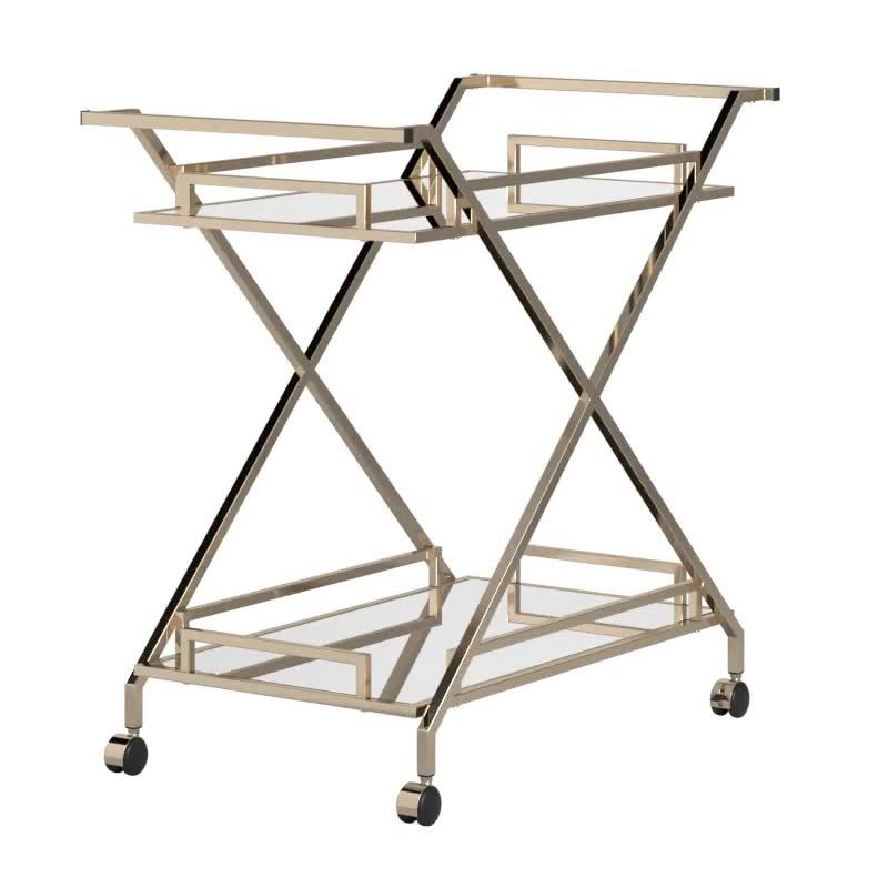 Rosanne Champagne Bar Cart Gold - Inspire Q