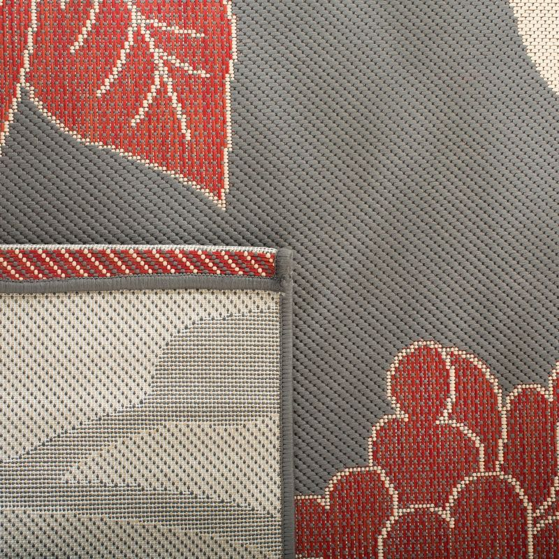 Courtyard CY7321 Power Loomed Indoor and Outdoor Accent Rug - Anthracite/Red - 2'x3'7" - Safavieh