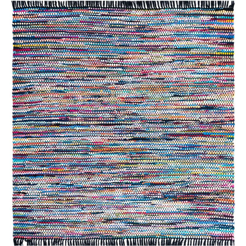 Montauk MTK251 Hand Woven, Flat Weave Indoor Area Rug - Black/Pink - 6'x6' - Safavieh