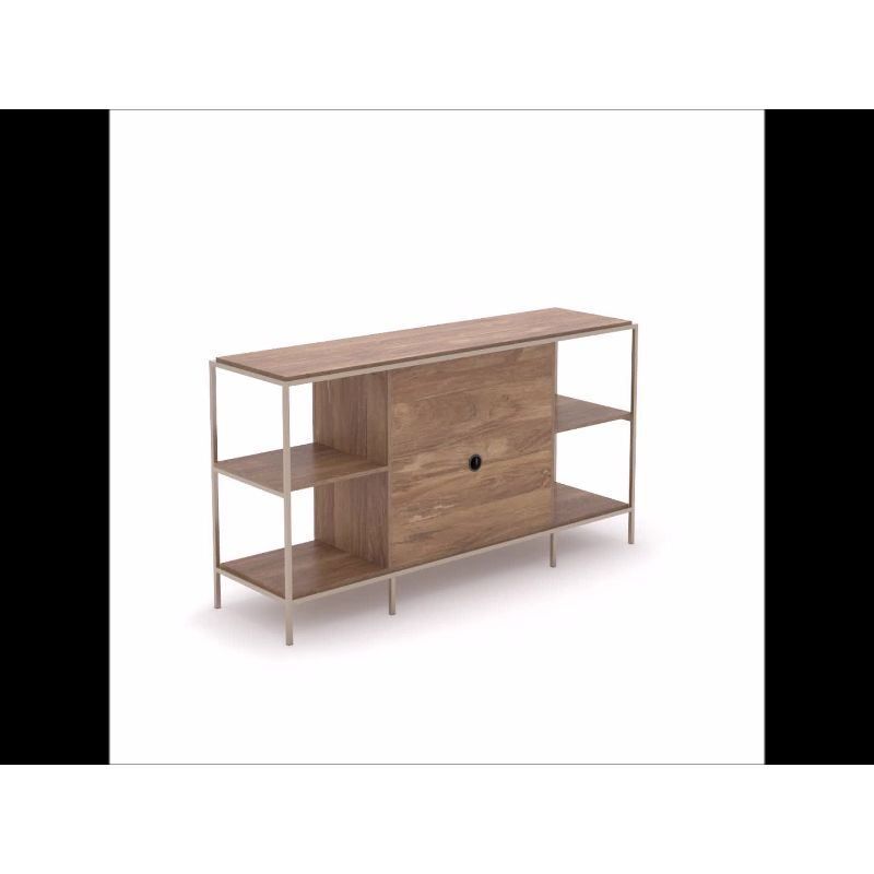 International Lux Modern TV Stand: Adjustable Shelf, Cable Management, Metal Frame - Sauder