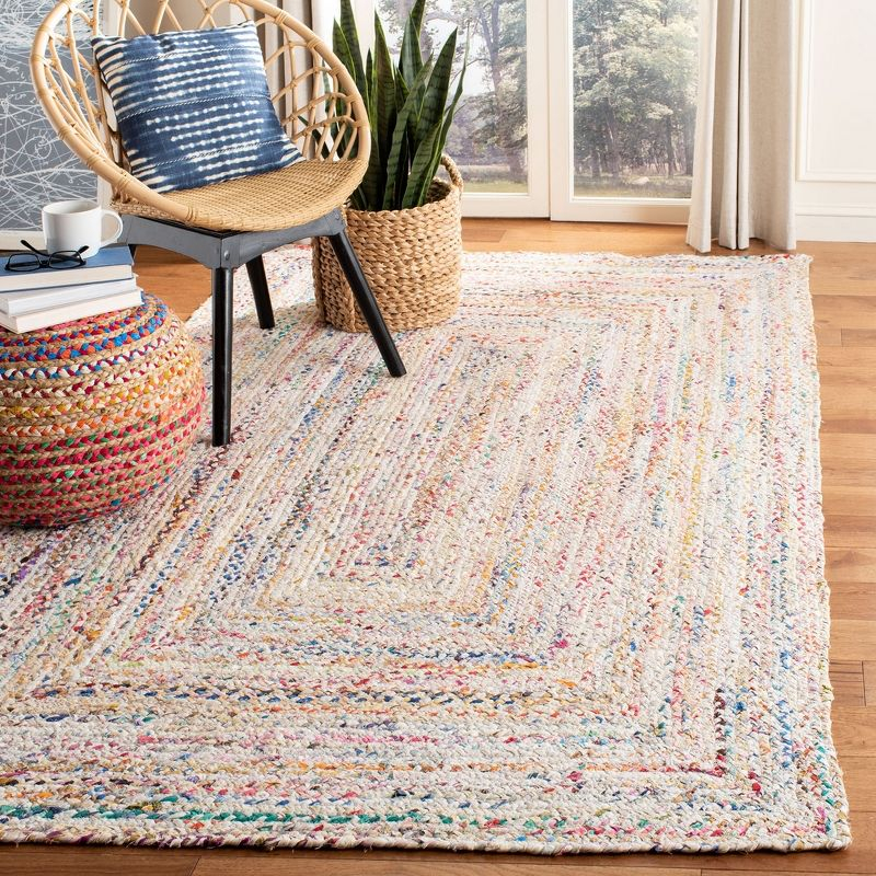 Braided BRD210 Hand Woven Area Rug - Ivory/Multi - 5'x8' - Safavieh.