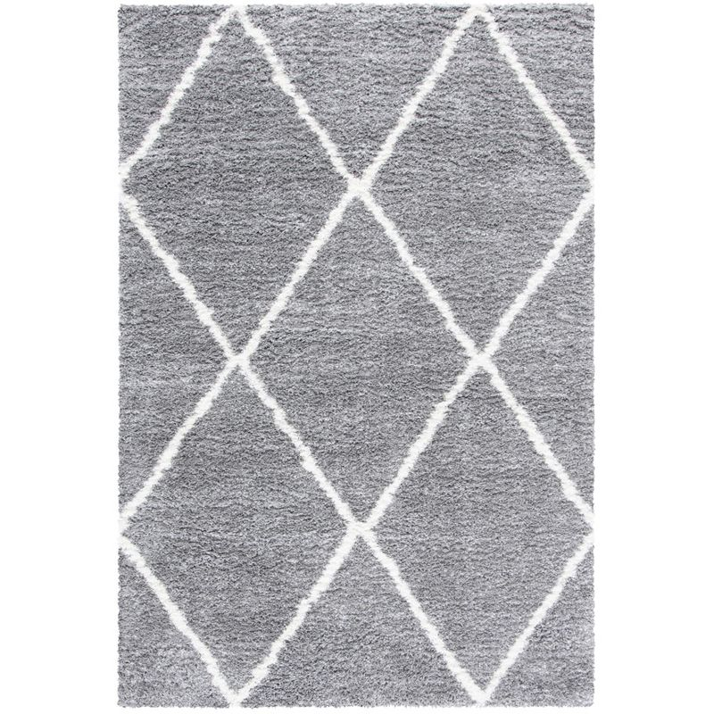 August Shag 500 AUG531 Power Loomed Indoor Area Rug - Light Grey/Ivory - 5'-5"x7'-7" - Safavieh