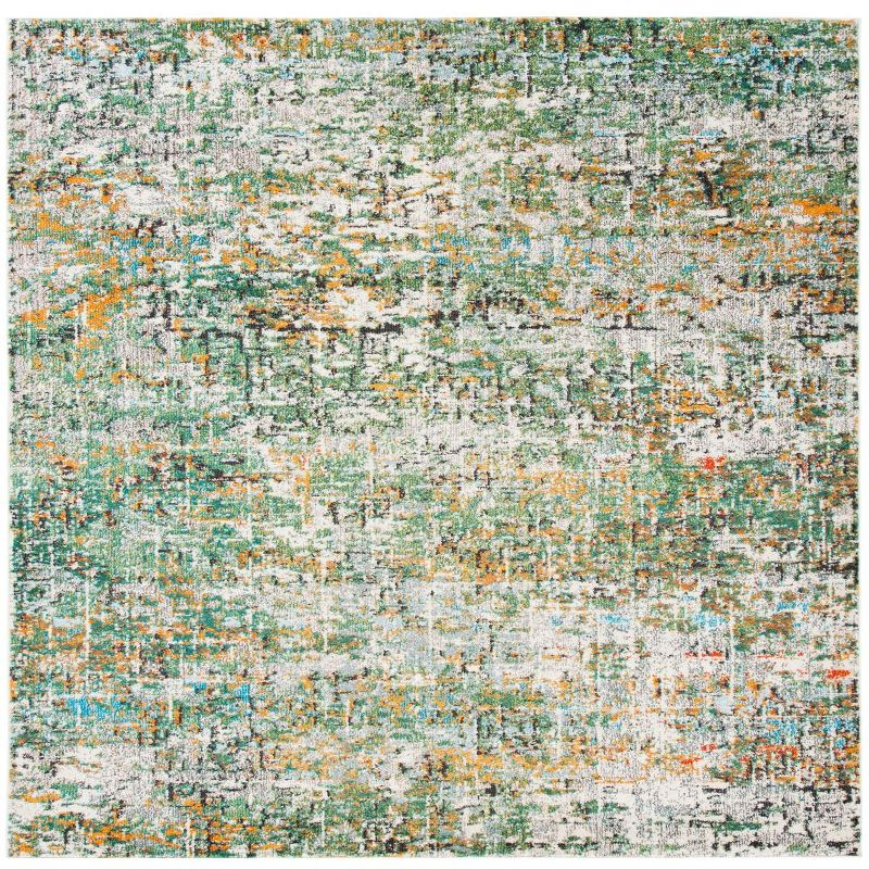Madison MAD460 Power Loomed Indoor Area Rug - Green/Turquoise - 4'x4' - Safavieh