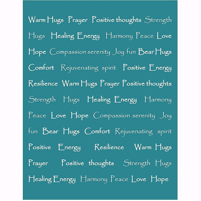 Chanasya Sympathy Warm Hugs Support Gift Throw Blanket with Plush Faux Shearling Side - (Twin) Teal