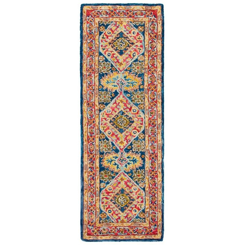 Aspen APN523 Hand Tufted Runner Rug - Red/Blue - 2'3"x11' - Safavieh.