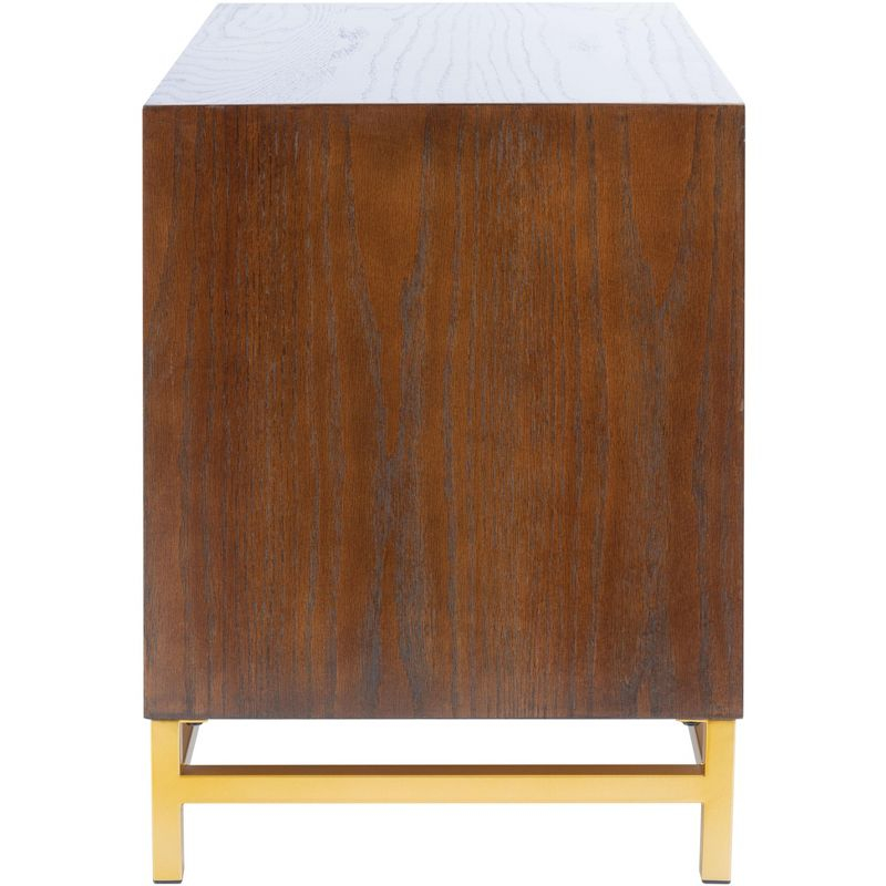 Fenno 2 Drawer Nightstand - Walnut/Brass - Safavieh.