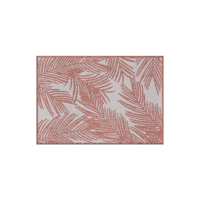 World Rug Gallery Contemporary Distressed Leaves Textured Flat Weave Indoor/Outdoor Area Rug - TERRA 2'x3'