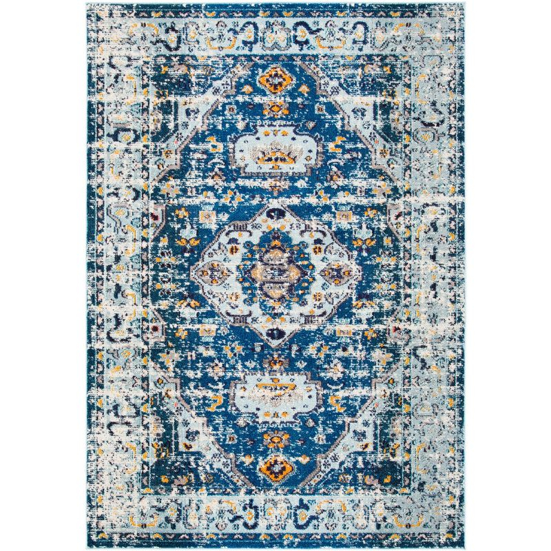 Madison MAD468 Power Loomed Indoor Area Rug - Dark Blue/Light Blue - 4'x6' - Safavieh