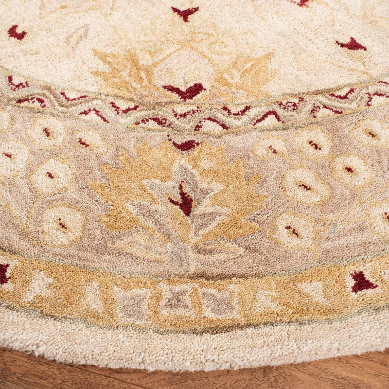 Anatolia AN550 Hand Tufted Area Rug - Sand/Walnut - 6' Round - Safavieh.
