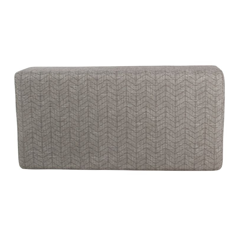 Mid Century Storage Bench Textured Gray - HomePop: Cushioned, Hinged Lid, Solid Wood Legs