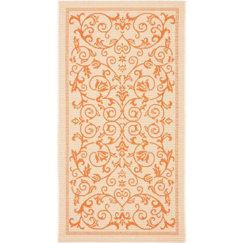 Courtyard CY2098 Power Loomed Indoor and Outdoor Accent Rug - Natural/Terra - 2'7"x5' - Safavieh