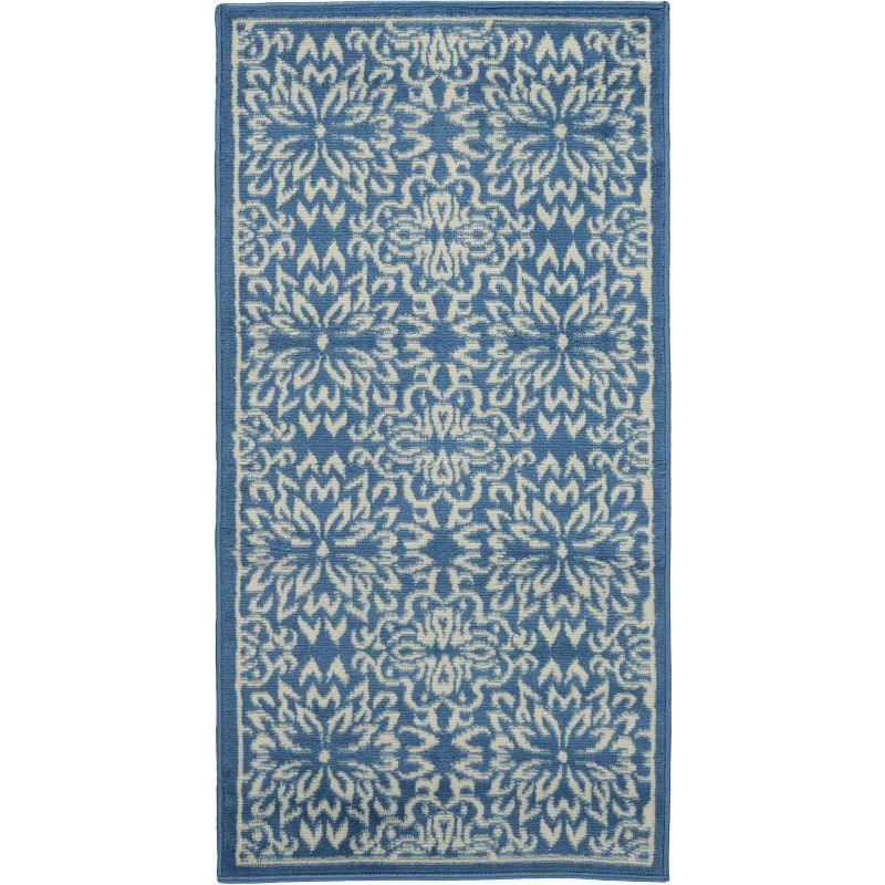Nourison Jubilant 2' x 4' Ivory Blue Farmhouse Indoor Rug