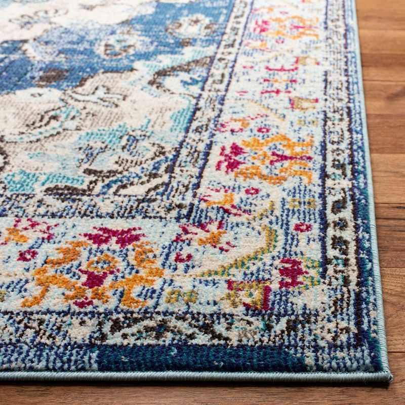 Monaco MNC243 Power Loomed Indoor Area Rug - Navy/Light Blue - 5'1"x7'7" - Safavieh
