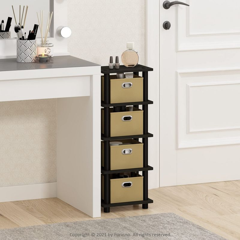 Furinno 5-Tier Multi-Functional Storage Shelves Display Rack Bookcase for Bathroom&Living room&Home office&Kitchen,Espresso