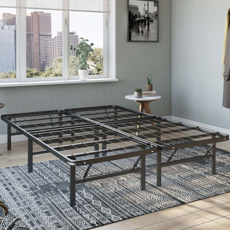 Hercules Folding Metal Bed Frame, 14 Inch Heavy Duty Platform Mattress Foundation, Easy Assembly, Noise Free, No Box Spring Needed, Twin