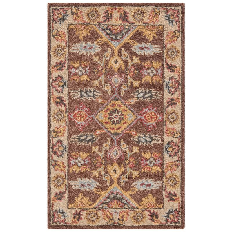 Antiquity AT502 Hand Tufted Accent Rug - Dark Brown/Ivory - 2'x3' - Safavieh.