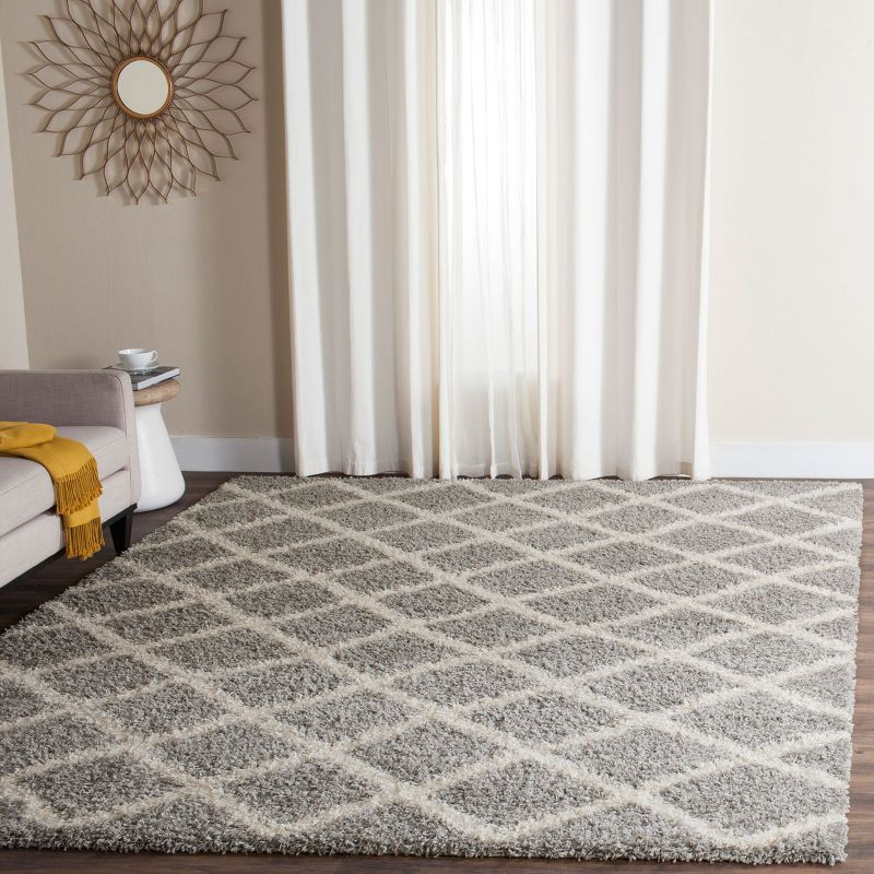Dallas Shag SGD258 Power Loomed Indoor Area Rug - Grey/Ivory - 11'x15' - Safavieh.