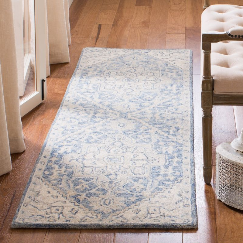 Micro-Loop MLP503 Hand Tufted Runner Rug - Blue/Ivory - 2'3"x7' - Safavieh.