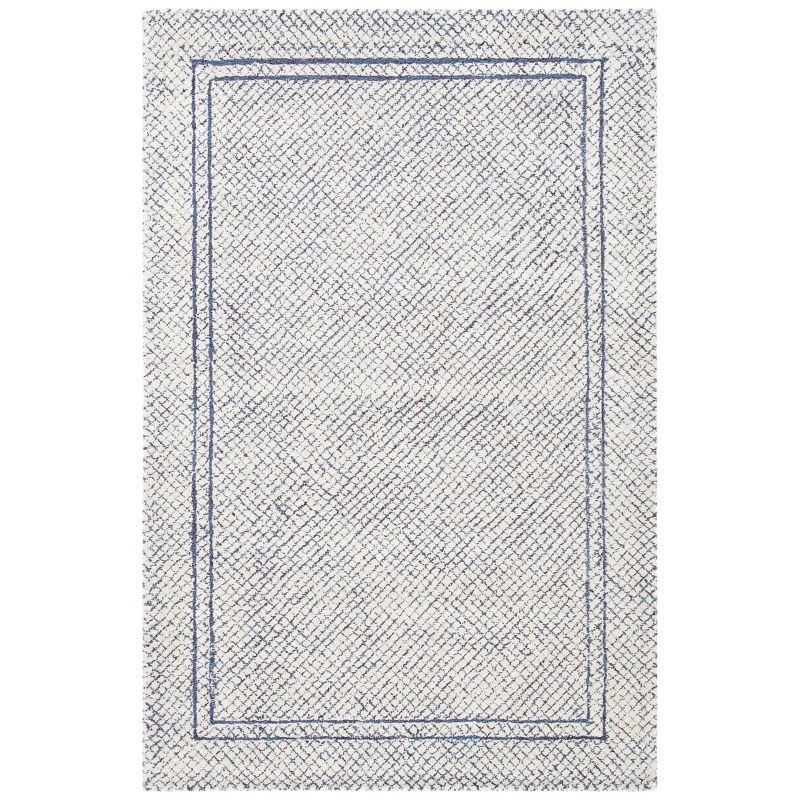 Abstract ABT341 Hand Tufted Area Rug - Ivory/Navy - 3'x5' - Safavieh .