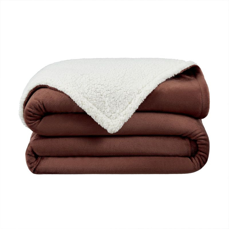 Host & Home Plush to Faux Shearling Blanket (King) Chocolate