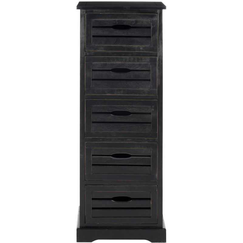 Samara 5 Drawer Cabinet - AMH5714 - Distressed Black - Safavieh Couture