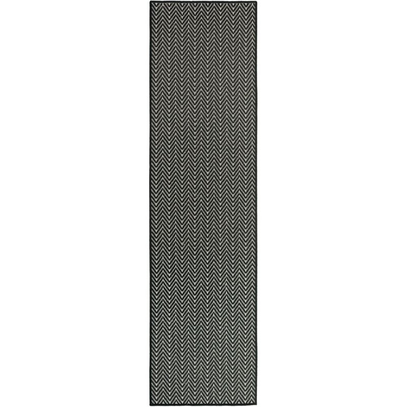 Nourison Horizon Indoor/Outdoor 2' x 6' Black Modern Rug