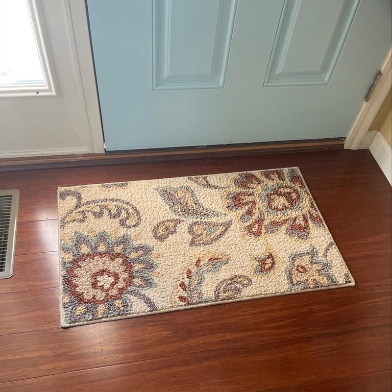 Maples 2'6"x3'10" Washable Paisley Floral Accent Rug Tan