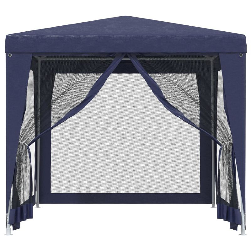vidaXL Party Tent with 4 Mesh Sidewalls Blue 8.2'x8.2' HDPE