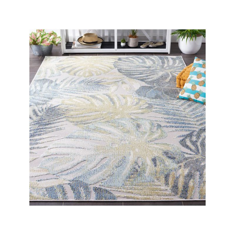 Sarasota SAR112 Power Loomed Area Rug - Light Green/Ivory - 4'5"x6'5" - Safavieh.