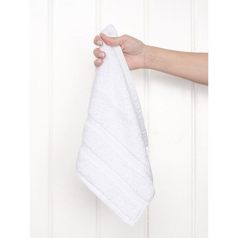 American Soft Linen 4 Pack Washcloth Set, 100% Cotton Washcloth Hand Face Towels for Bathroom and Kitchen, White