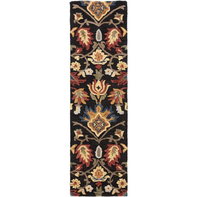 Blossom BLM402 Hand Tufted Indoor Runner Rug - Charcoal/Multi - 2'3"x8' - Safavieh