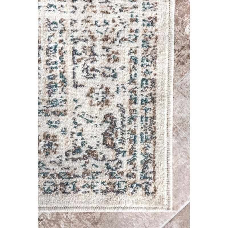 Nuloom Tanith Medallion 2x3 Accent Indoor Area Rug for Living Room Bedroom Dining Room Entryway Kitchen, Cream/Grey