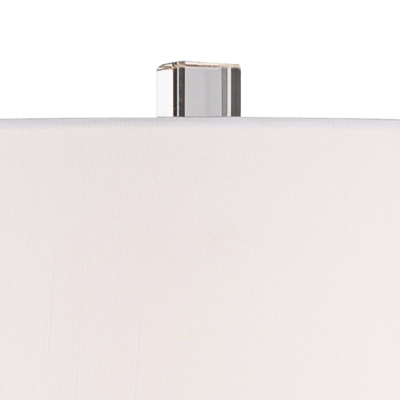 Barnes and Ivy Iris Asian Table Lamp 28" Tall Porcelain Blue Floral Jar Geneva White Drum Shade for Bedroom Living Room Bedside Nightstand Office Kids