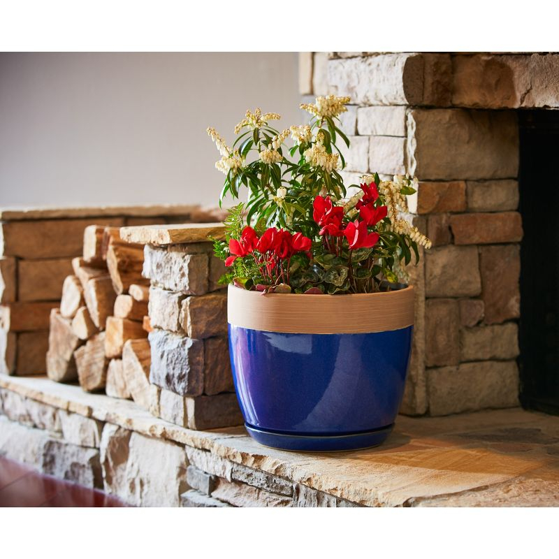 Southern Patio 12" Ana Planter in Navy Finish - Southern Patio