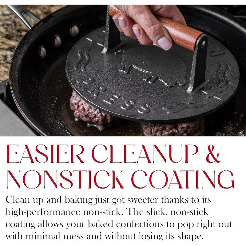 Bellemain 8.5-Inch Cast Iron Bacon Press – Heavy-Duty Grill Press for Perfect Bacon, Steak & More