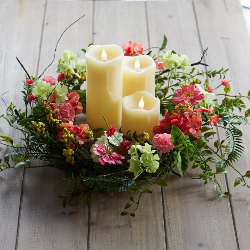 Primrue 27" Pink and Green Spring Berry Artificial Wreath