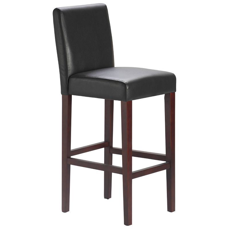 Set of 2 29.5" Liam Leather Barstool Chocolate Dark Brown - Serta: Solid Wood Frame, 250lbs Capacity