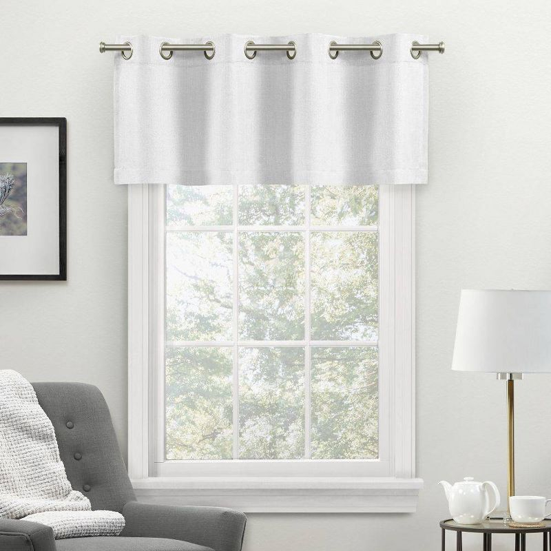 18"x54" Loha Light Filtering Window Valance Grommet White - Exclusive Home: Solid Polyester, Machine Washable