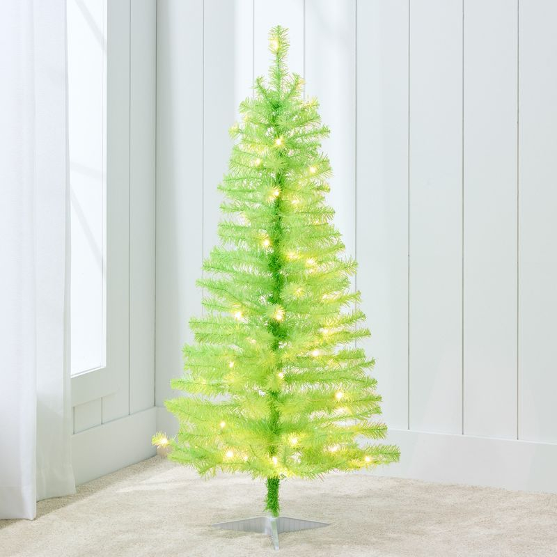Best Choice Products 4ft Prelit Colored Christmas Tree, Artificial Tree Holiday Decor w/ LED Lights - Lime Green